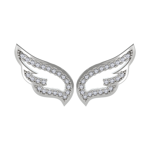 Angel wings de oro con Pave de diamantes