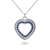 Coeur Saphir - Collar de corazón en oro blanco con Zafiros y diamantes