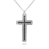 Croix Or - Collar de cruz en oro blanco con Moissanitas