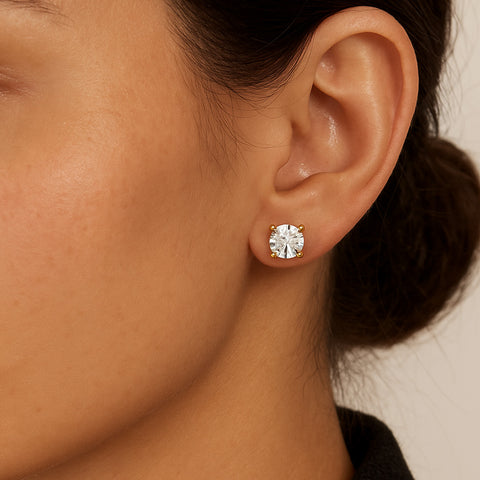 R101 - Aretes solitarios de diamantes 2ct