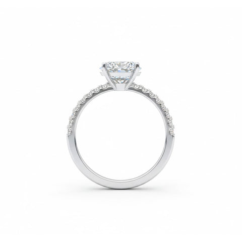 A870 - Oro blanco 14K - Diamante - Corte Brillante con Pave