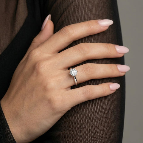 A730 - Oro Blanco 14k - Moissanita 1ct