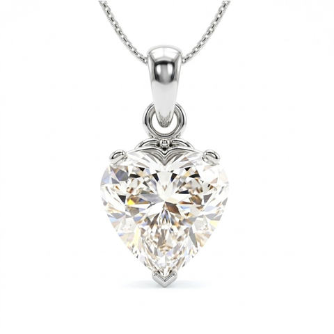 D101 - Collar de corazón de Moissanita en plata