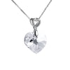 Crystal Heart - Collar de plata con pavé y corazón de cristal