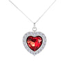 PassionHeart - Collar de plata con corazón de cristal RedScarlett y pave de CZ