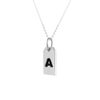PriceTag de inicial - Collar de etiqueta con tu inicial en plata fina