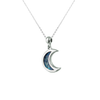Moon in a night full of stars - Collar de luna de plata con fondo esmaltado