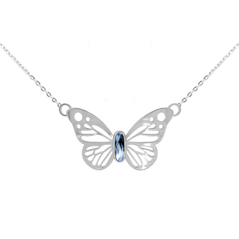 Butterfly with Crystal - Collar de Mariposa con incrustación central