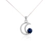 Moon & Sapphire - Collar de luna con zafiro natural sobre montura de estrella