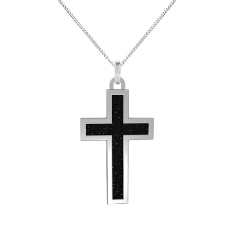 Collar de cruz de plata