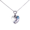 Crystal Heart - Collar de plata con pavé y corazón de cristal