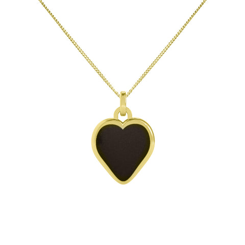 Classic de Oro - Collar de corazón de oro con acabado esmaltado