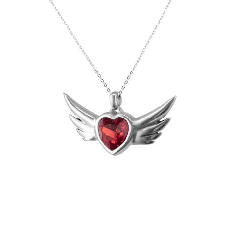 Winged Passion Heart - Collar de corazón con alas