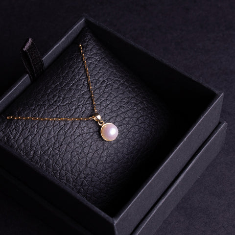 Pearl in Gold - Collar de oro 10k con perla natural