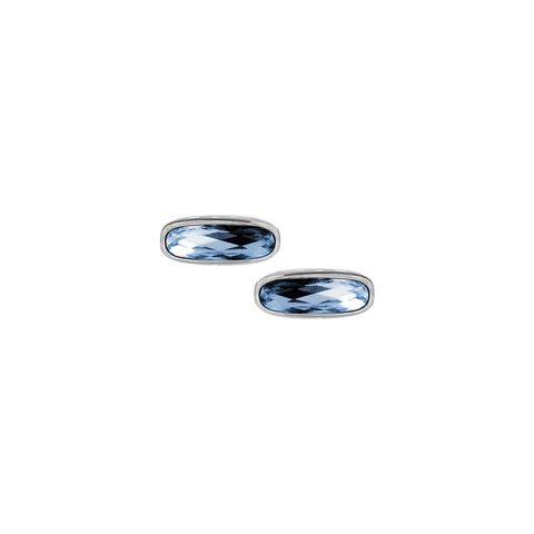 Aretes horizontales de ovalo de plata