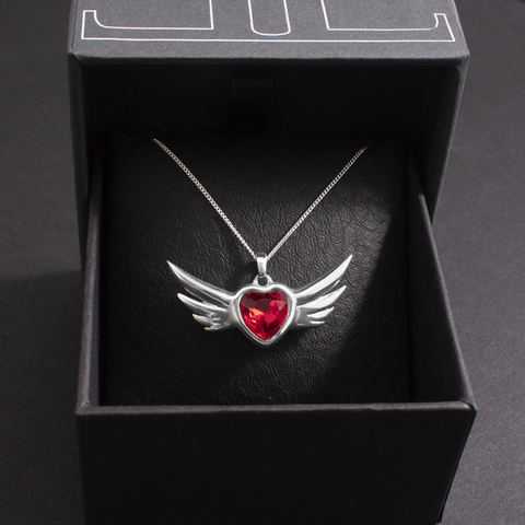 Winged Passion Heart - Collar de corazón con alas