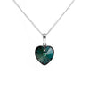 Corazón Esmeralda - Collar de plata con corazón de cristal