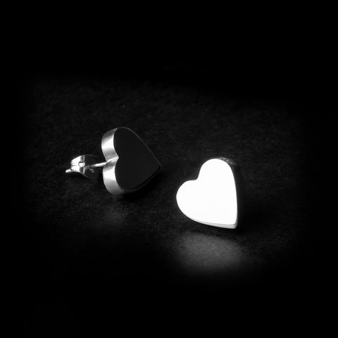 Juego de aretes y collar de corazón - SilverFlat