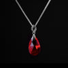 Tears of Fire - Collar de Lagrimade Cristal Swarovski con con cadena de plata