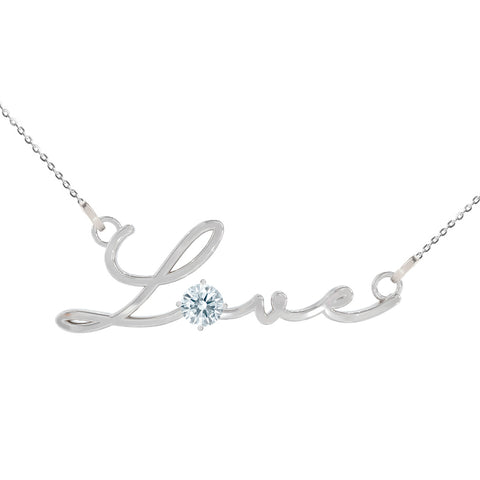 Love Necklace - Collar Love hecho a mano en plata fina