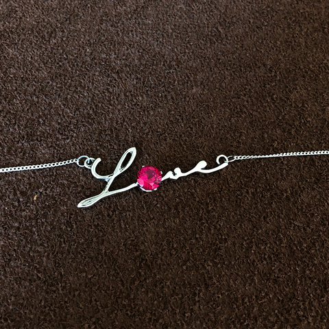 Love Necklace - Collar Love hecho a mano en plata fina