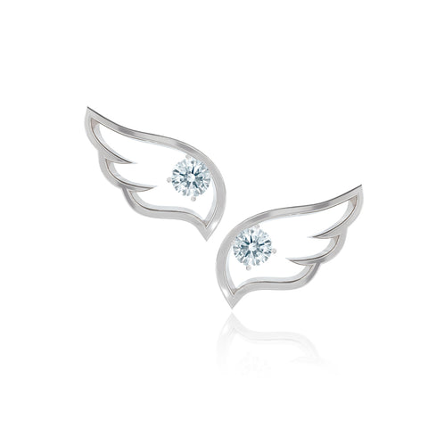 Angel wings - Aretes de alas de angel con incrustación de zirconia