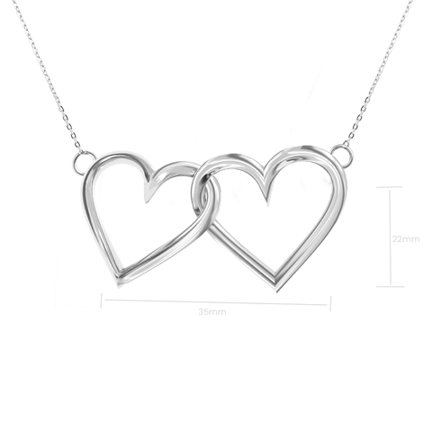 Corazones entrelazados - Collar de corazones de plata
